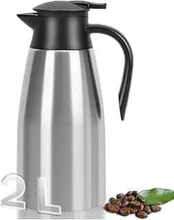 2L, Garrafa Termica Cafe, Garrafa Termica, Garrafa de Cafe, Garrafa Térmica Café, Garrafa Térmica, Material de Aço Inoxidável, Isolamento Multicamadas