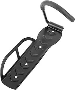 JustGoFit Suporte de Parede para Bicicleta Vertical de Aço Reforçado Gancho com Revestimento Antiderrapante para Roda Dianteira Organizador de Garagem Preto