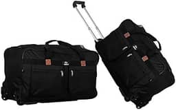 Sacola Bolsa Mala De Viagem Média Com Rodinhas Bordo 10k (Preto)