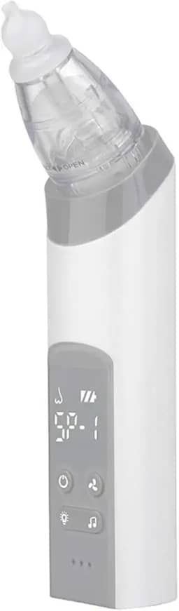 JJone Aspirador nasal para bebê com 3 pontas de silicone e potências de sucção, lanterna embutida e música