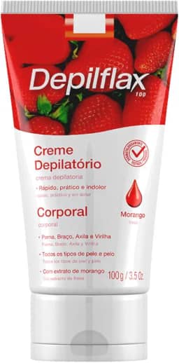 Creme Depilatório Depilflax-Corporal Morango Perna Braço Axilas e Virilha 100g