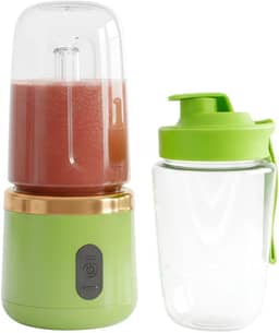 Liquidificador Portátil Recarregável USB - Mixer Juice 400ML com Copo Integrado (Verde)