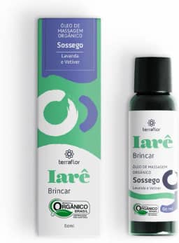 Terraflor Óleo de Massagem Orgânico Sossego, Lavanda e Vetiver, 60ml, para Relaxamento Infantil e Sono