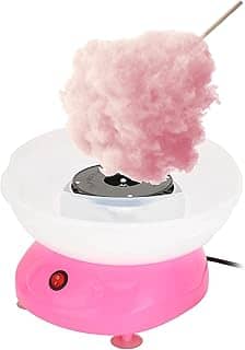 Máquina de algodão doce, mini máquina elétrica caseira de algodão doce funciona com doces duros, doces sem açúcar, fio de açúcar, tigela de aço inoxidável, para aniversário/festas