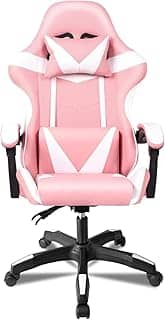 Cadeira Gamer Reclinável Conforto Ergonômica Apoio de Braço e Lombar Cor:Rosa