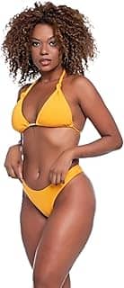 Conjunto de Biquini Feminino Liso Asa Delta Bojo Removível Calcinha Modeladora Moda Praia Piscina Natação