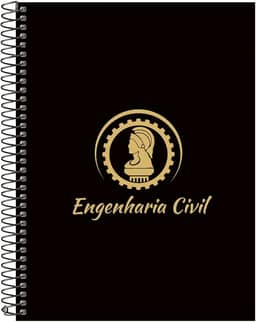 Caderno Universitário Espiral 10 Matérias Profissões Engenharia Civil (Preto e Gold)