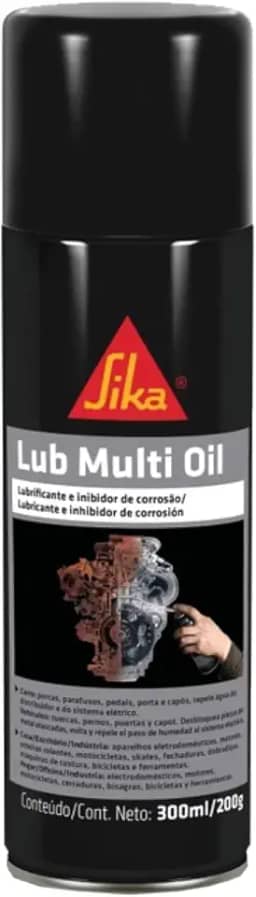 Sika - Desengripante - Lub Multi Oil âmbar - Lubrificação e proteção - Metais - Duradouro - Lata 200g/300ml