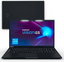 Notebook Positivo Vision i15 Lumina Bar Core i3-N300 8GB 512GB SSD, Tela 15 polegadas Full HD Antirreflexo Linux - Preto
