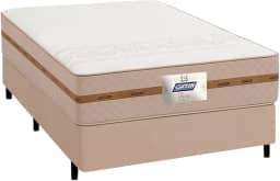 Cama Box Casal Colchão Molas Flora Bege 138x188x58cm