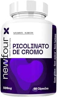 Picolinato de Cromo 500mg – 60 Cápsulas | Suplemento Mineral Quelado | Metabolismo de Carboidratos e Açúcares | Sem Glúten, Açúcar ou Lactose