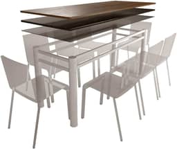 Base Para Mesa De Vidro Jantar 8 Lugares Branca Retangular