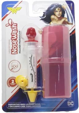 Seringa de Lavagem Nasal Para Bebês e Crianças + Copo Medidor NoseWash (Mulher Maravilha)