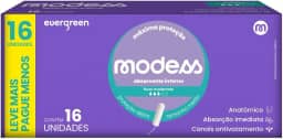 Absorvente Interno Modess Fluxo Moderado com 16un - Evergreen