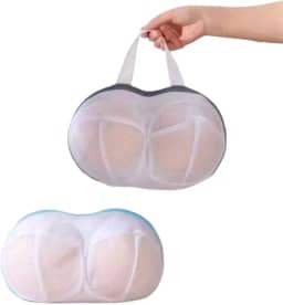 Kit Com 2 Sacos De Lavar Roupas Protetor De Sutiã Roupa Íntima Lingerie Delicadas Com Zíper Bola Anti-Deformação Para Máquina de Lavar