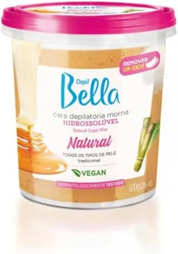 Depil Bella - Cera Depilatória Morna Hidrossolúvel Natural 600g