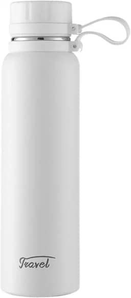 1000ML Garrafa Térmica Esportiva De Aço Inoxidável Com Isolamento A Vácuo, Branco