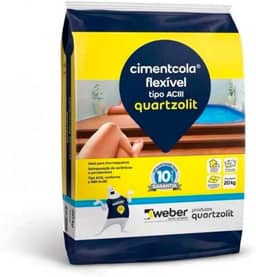 Argamassa Colante Cimentcola Flexível Cinza Saco Plástico 20kg