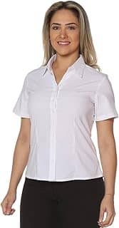 Camisa feminina social manga curta Ibiza