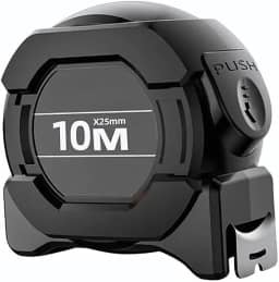 Fita Métrica Trena Profissional 10m Pratiarejo com Trava de Segurança, Fita Fluorescente de Alta Visibilidade e Clip de Cinto para Uso Profissional e Doméstico Pratiarejo®