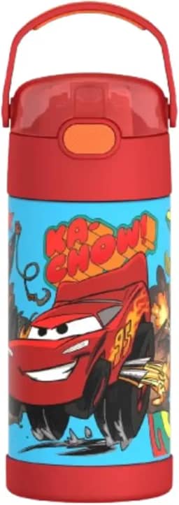 Thermos Garrafa térmica infantil Funtainer, aço inoxidável, 355 ml, Carros
