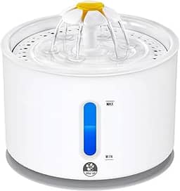 Fonte de Agua pra Gato,Capacidade de 2,4L,Janela Visível,Sistema de Filtragem Circulante,Bomba Silenciosa Aprimorada,Bebedouro Gato 2,4L