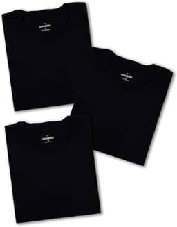 Kit 3 Camisetas Básicas Masculinas Sandrini Preto ou Sortido Algodão Premium Conforto Casual Dia a Dia