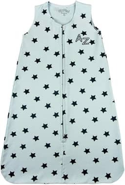 Casulo de Bebê Menino em Suedine 100% Algodão com Estampa de Estrelas – Saco de Dormir Macio(Azul, M)