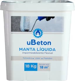 Manta Líquida Impermeabilizante Flexível Emborrachada - Parede Laje Telhado-Balde 18kg - Ubeton