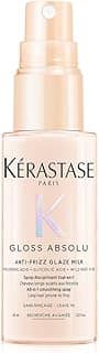 Kérastase, Spray, Gloss Absolu, Glaze Milk Anti-Frizz, para todos os tipos de cabelos, com ácido hialurônico, glicólico e óleo de rosa silvestre, proporciona brilho, protetor térmico, 45ml