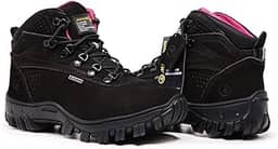 Bota Feminina Trilha em Couro Legítimo Blaqueado com Palmilha de Gel 2066