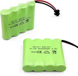 Bateria RC de 4,8 V, pacote com 2 baterias AA recarregáveis de Ni-Cd de 1500 mAh com plugue SM 2P para caminhão monstro de carro RC, bateria de veículos RC de 4,8 V