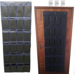 Sapateira 24 Nichos Organizador Porta Sapatos 12 Pares Parede ou Porta Grande Para Calçados 42/43 (Preto)