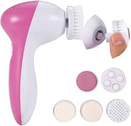 Escova de limpeza facial elétrica multifuncional, massageador 5 em 1, escova de limpeza facial e facial esfolia suavemente e remove cravos. Ferramenta de massagem