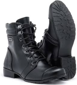 Bota Militar Feminina Cano Médio Confortável Estilo Coturno