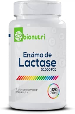 Lactose Enzima Lactase 120 Cápsulas 500mg Bionutri Para Intolerância a Lactose