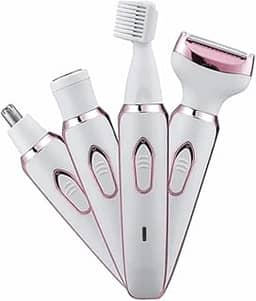 Aparador Depilador Elétrico Feminino 4 em 1, Removedor de Pelos Facial e Corporal Recarregável