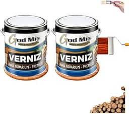 Kit 2 Verniz Para Madeira Base Água Sem Odor 900ml Premium Godmix (Incolor)