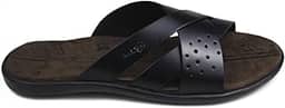 Sandália Masculina em Couro Marrom, Design Rústico, Palmilha em Nobuck, Sola Antiderrapante, Estilo Casual, Confortável