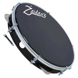 Zaidan’s Pandeiro Profissional 10" ABS Pele Preta – leve 490 g, som encorpado – 10 platinelas, 27 cm diâmetro