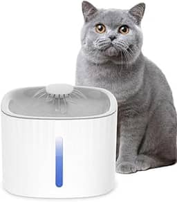 Bebedouro Automático 3L Gatos Cães Fonte Silenciosa Com Filtro Triplo, Visor LED, USB, Luz Noturna e Fluxo 360°