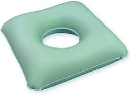 Almofada Inflável Ortopédica com Orifício, 45x45cm, Suporta 130kg, para Cadeira de Rodas, Escritório e Pós-Cirúrgico, Verde Menta