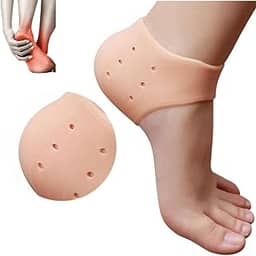 Protetor de Calcanhar de Silicone - Conforto Para Pés, Alívio de Dores, Prevenção de Bolhas e Ressecamento, Ideal para Esporão, Fascite Plantar e Calcanhares Rachados - Flexível, Durável, Uso Diário