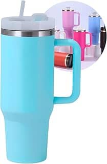 Copo Térmico com Tampa 1200 Ml Caneca Garrafa Térmica Com Canudo - Inox Parede Dupla (Azul Celeste)
