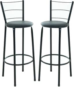 Kit 2 Banquetas Altas com Encosto, 3 Arames, Design Moderno