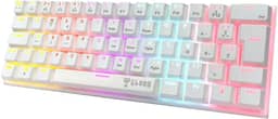Teclado 60% Mecânico Gamer Switch Red Anti-Ghosting Função Macro + Software USB ABNT2 292x105mm Clanm (Snow Walker Branco)