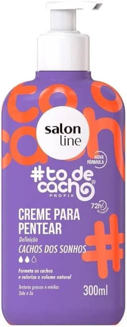 Salon Line, #TodeCacho, Creme de Pentear, Cachos dos Sonhos, Vegano - Para Cabelos Ondulados, Cacheados e Crespos, 300 ml