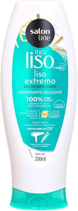 Salon Line, Defrizante Protetor Térmico, Meu Liso Extremo, Vegano - Para Cabelos Lisos Naturais, Alisados e Relaxados, 200ml