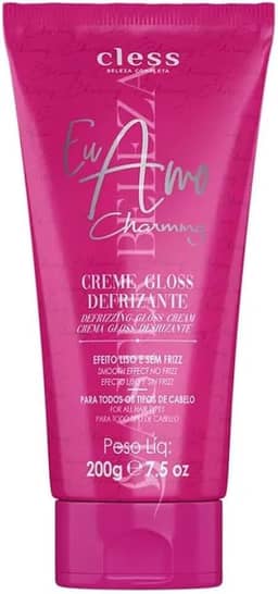 Creme Defrizante Protetor Térmico Efeito Gloss 200g Controle de Frizz Brilho Intenso Alinhamento dos Fios Proteção Contra Calor de Chapinha e Secador Finalização Suave e Sedosa