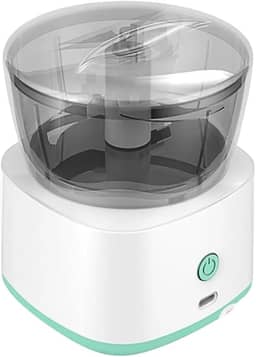 Mini Processador Triturador Elétrico De Alimentos 250ml Portátil USB Com Três Lâminas Batedor De Ovos Incluso (Branco)